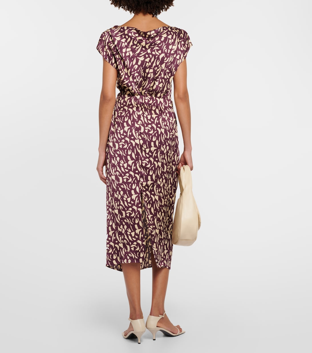 Falda midi Juno de satén estampada | Velvet