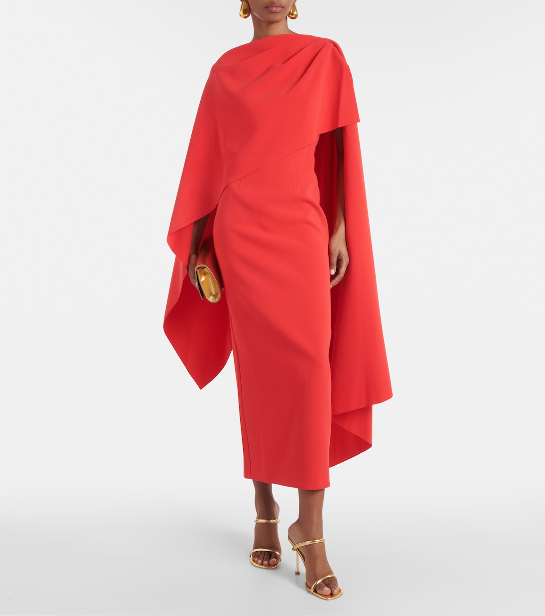Demetria caped midi dress | Roksanda