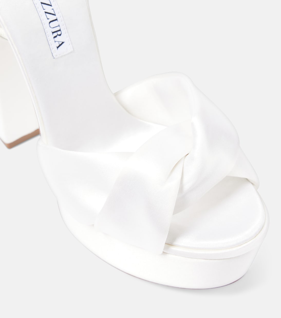 Sandales à plateforme de mariée Olie 140 en satin | Aquazzura