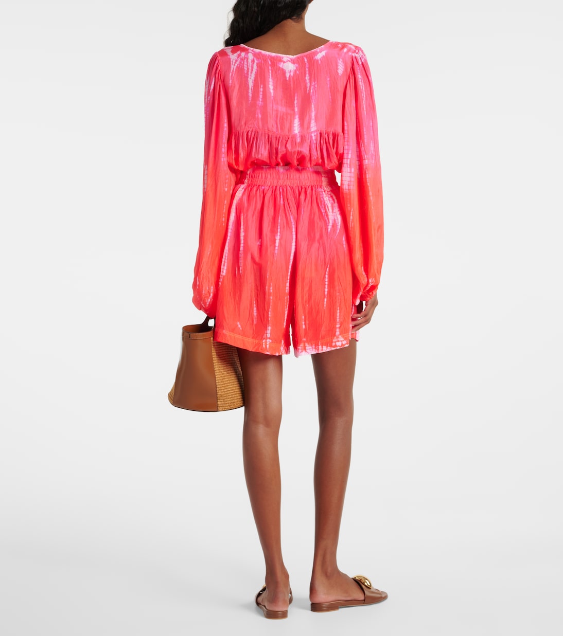 Shorts in seta con stampa | Anna Kosturova