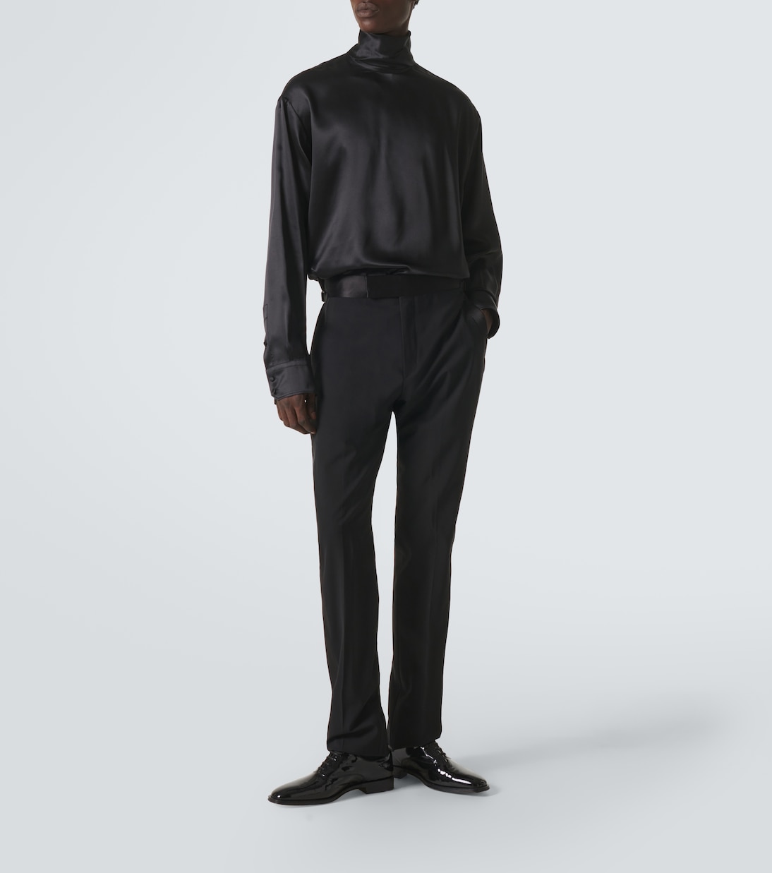 Chemise à col roulé en satin de soie | Dolce&Gabbana