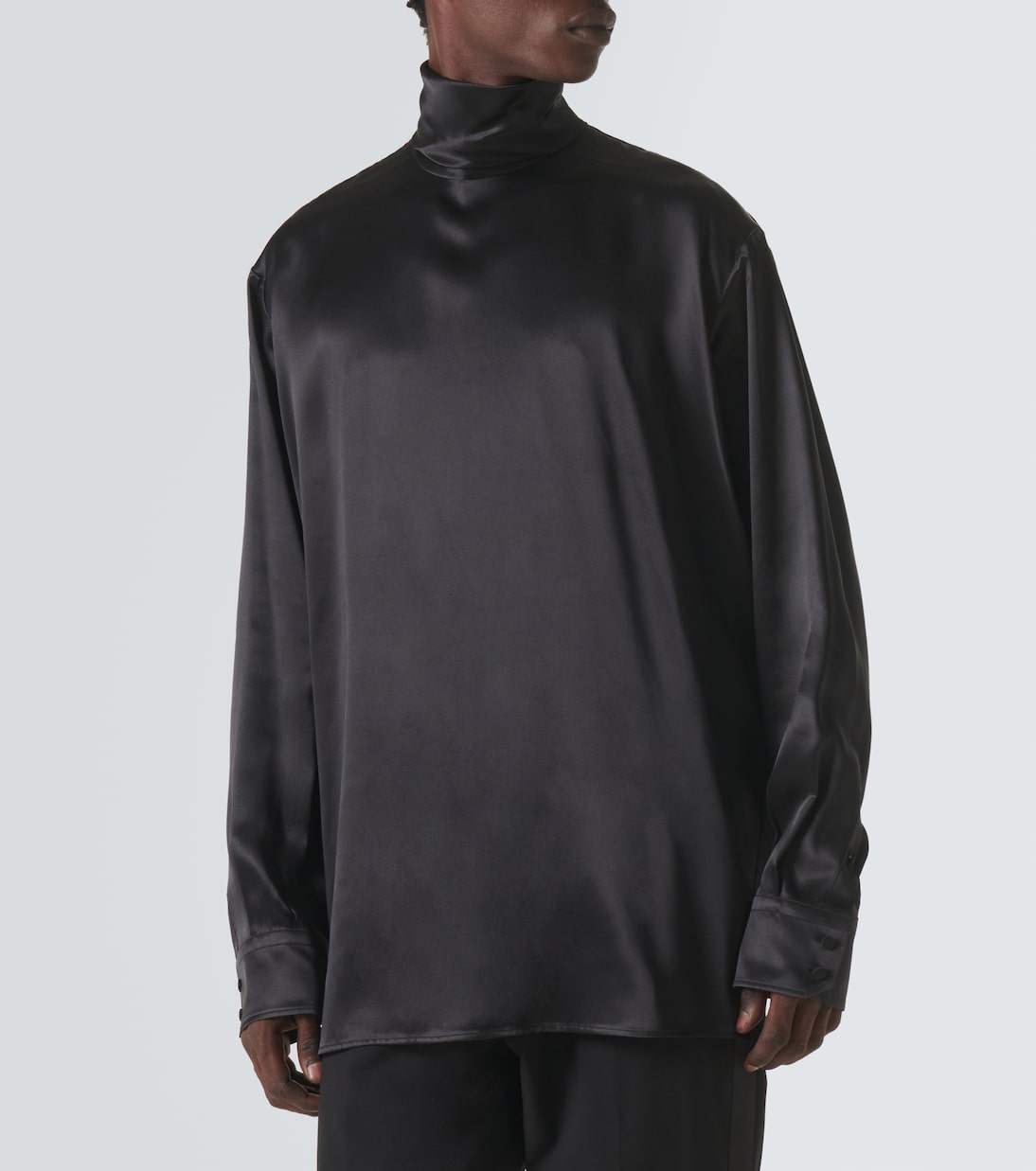 Chemise à col roulé en satin de soie | Dolce&Gabbana