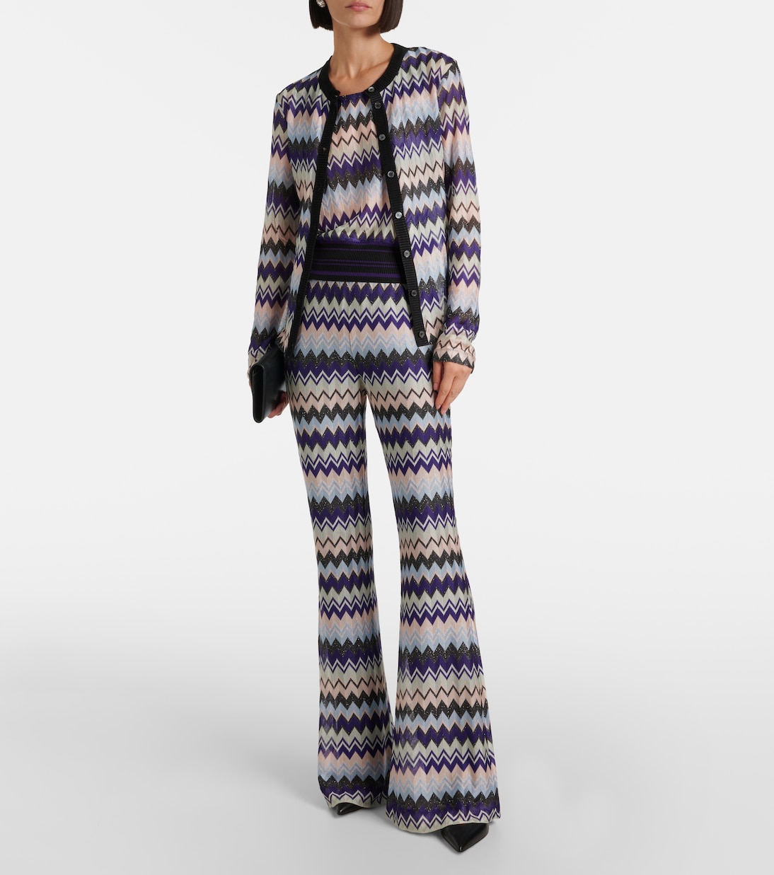 Cárdigan de punto metalizado en zigzag | Missoni