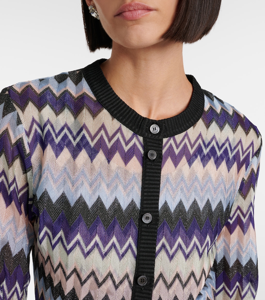 Cárdigan de punto metalizado en zigzag | Missoni