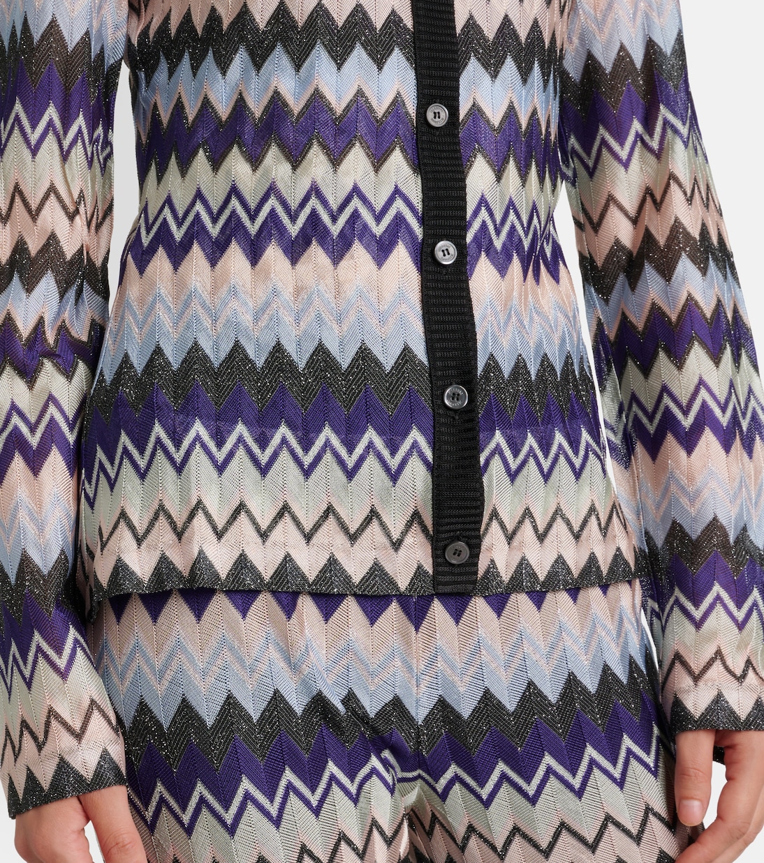 Cárdigan de punto metalizado en zigzag | Missoni