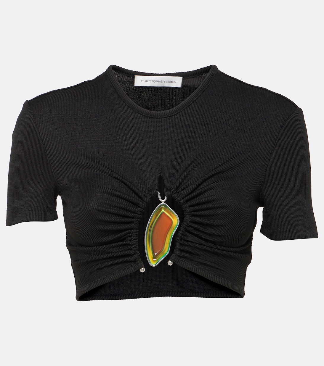 Moodstone ruched crop top | Christopher Esber