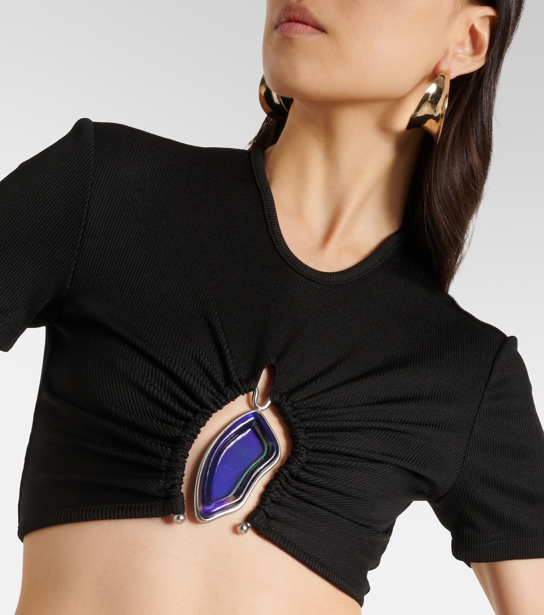 Moodstone ruched crop top | Christopher Esber