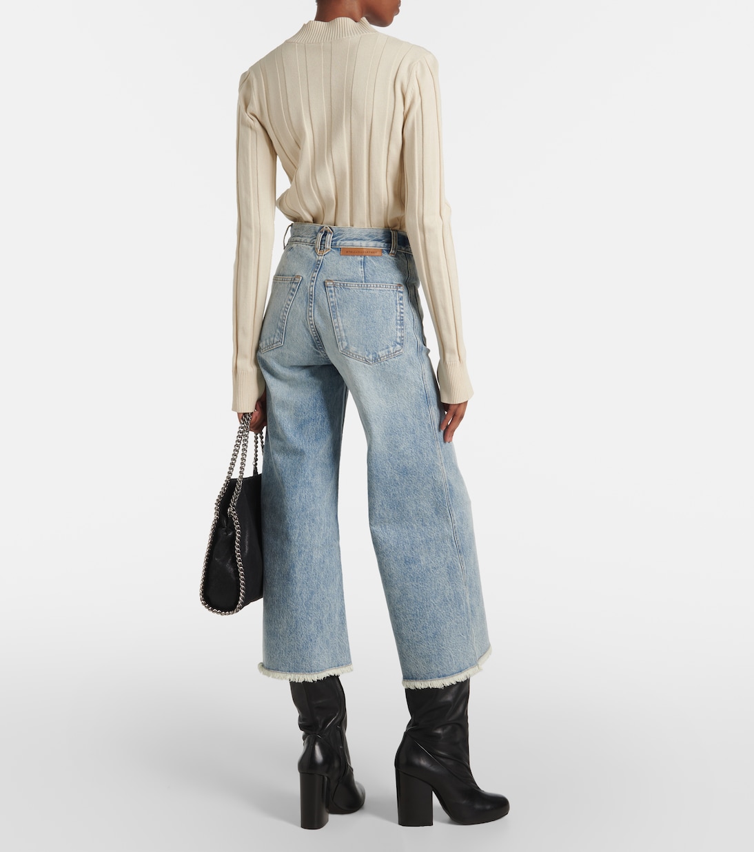 جينز كروب واسع بخصر عال | Stella McCartney