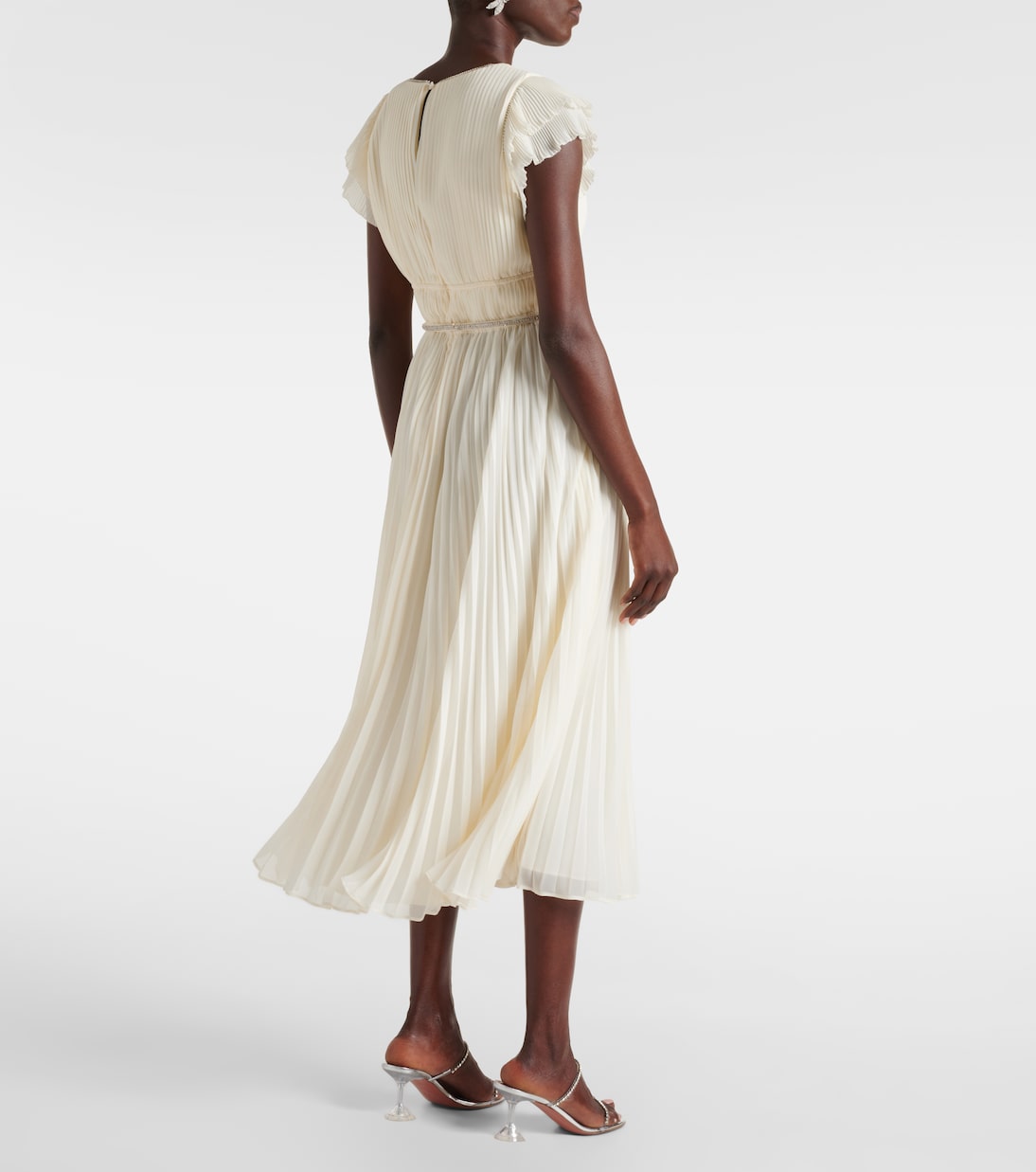 Crystal-embellished chiffon midi dress | Self-Portrait