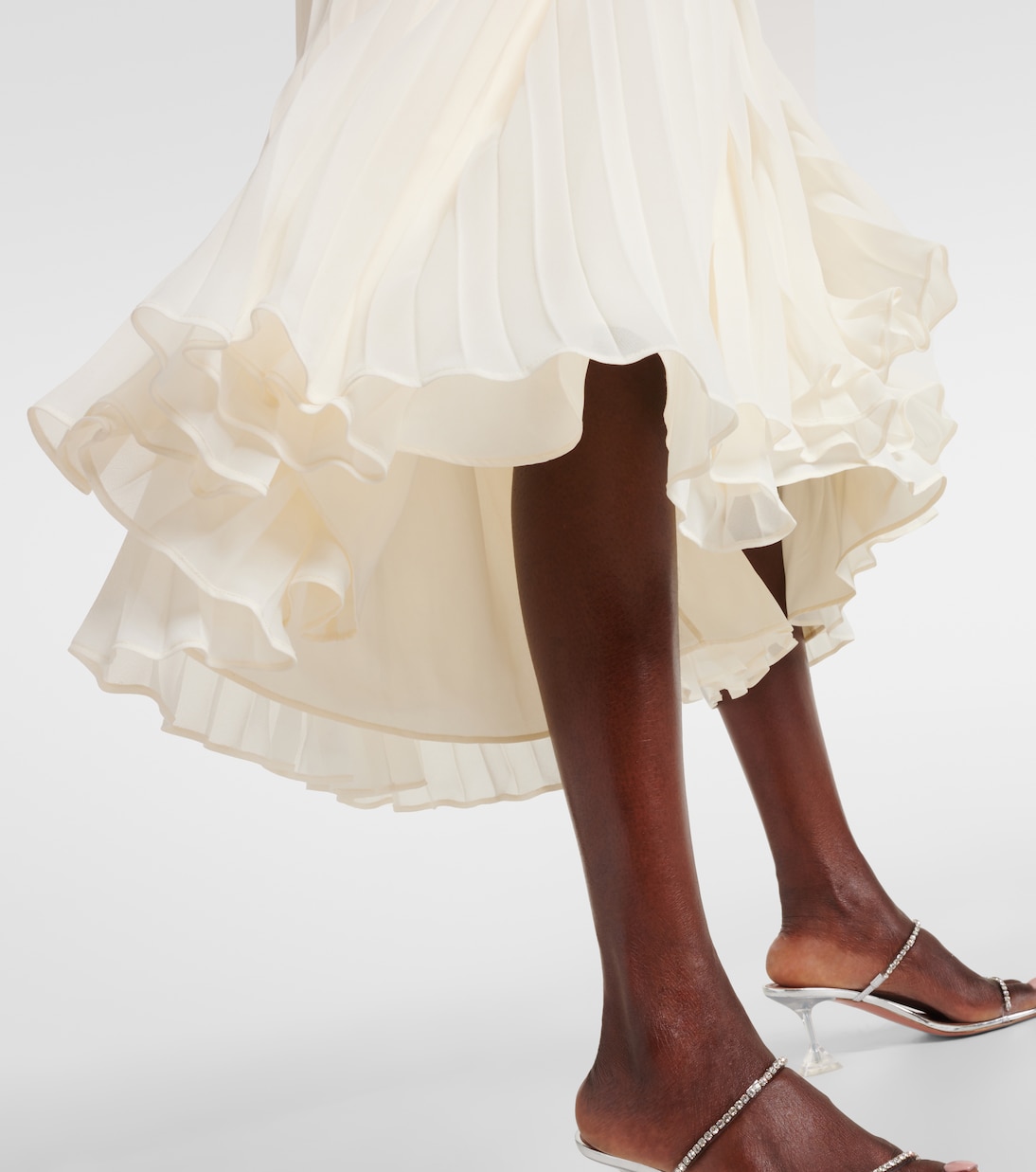 Crystal-embellished chiffon midi dress | Self-Portrait