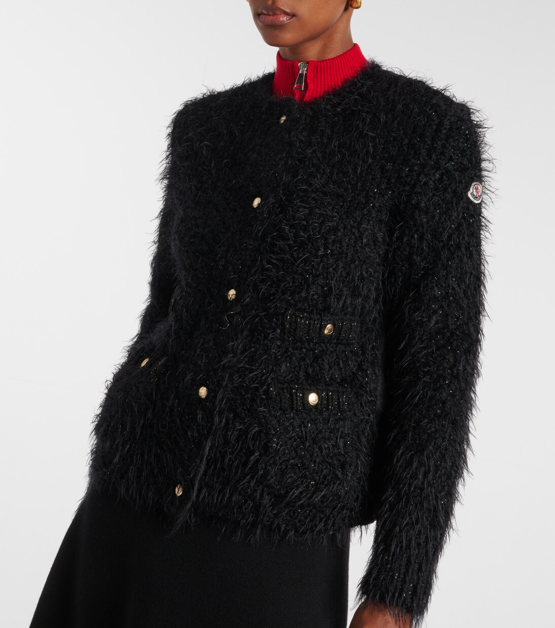Cárdigan Acolchado de Lana Mezclada Moncler para Jóvenes Modernos