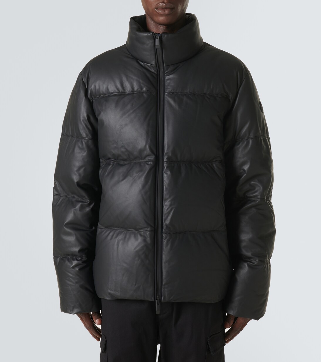 Ligont leather down jacket in black Moncler Mytheresa