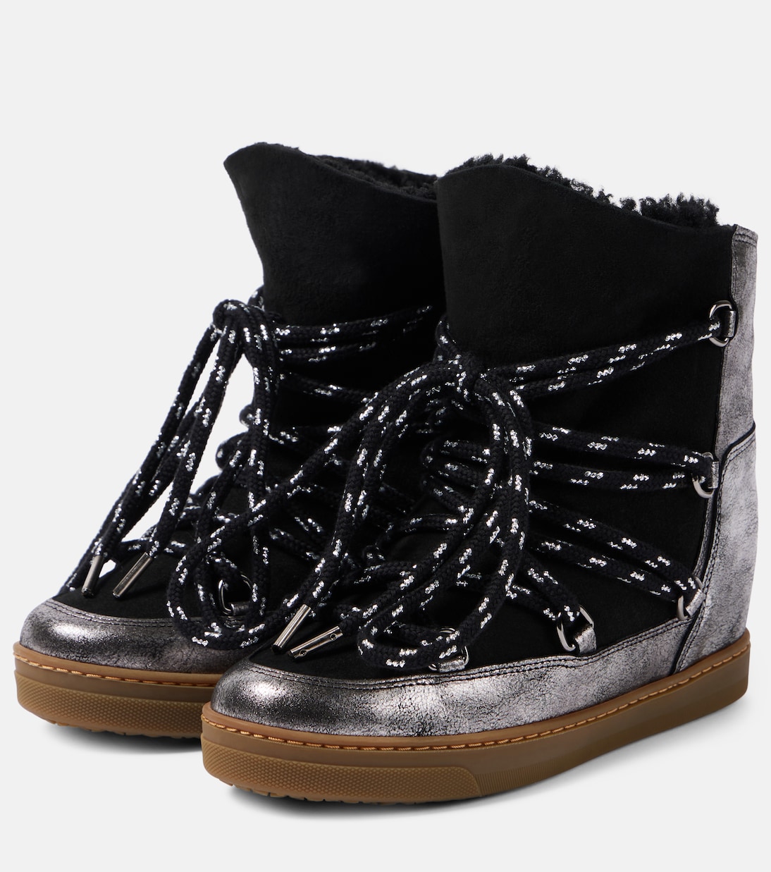 Schneestiefel Nowles aus Veloursleder mit Shearling | Isabel Marant