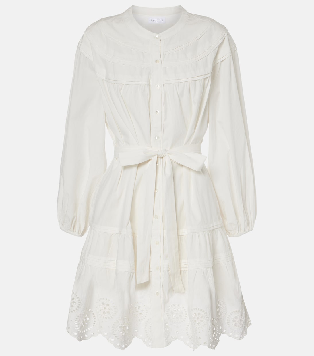 Robe Barb en coton à broderies anglaises | Velvet