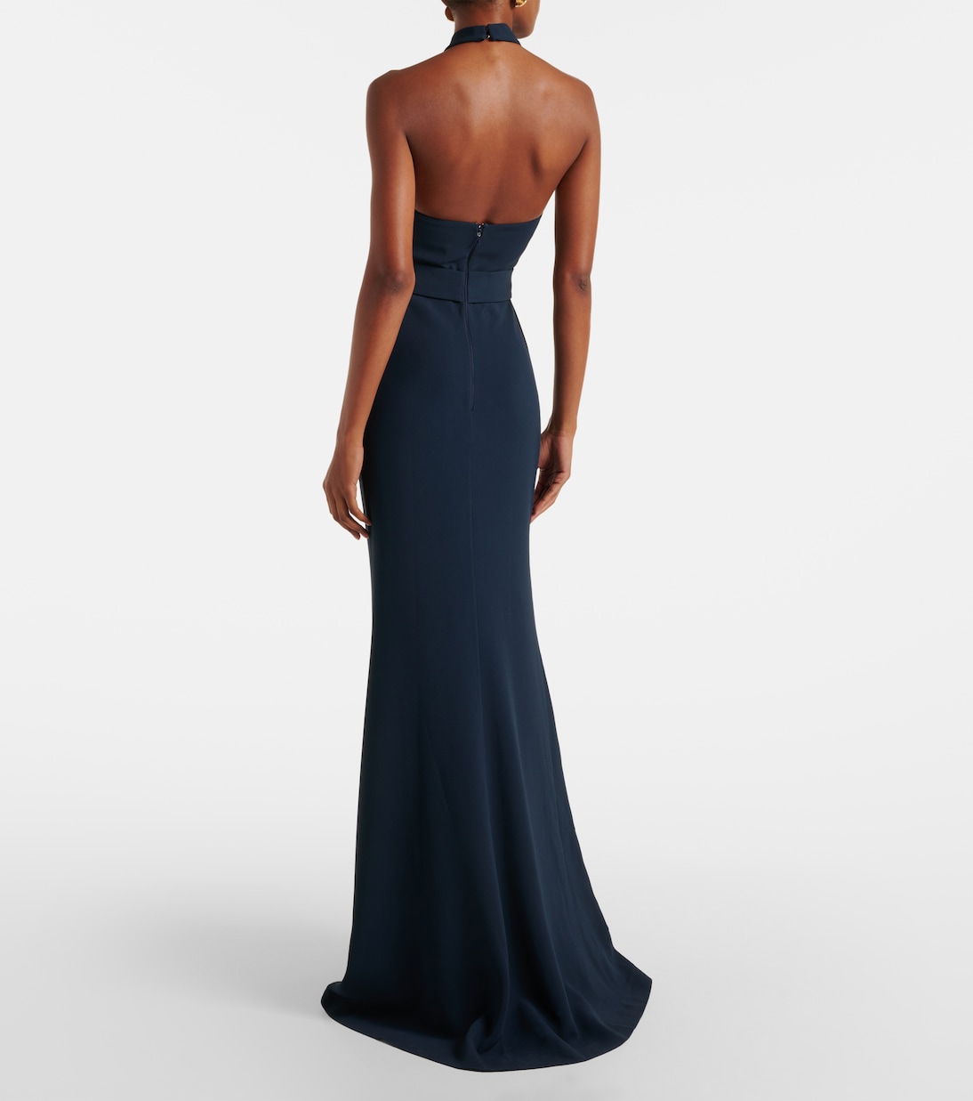 Abito lungo in cady con scollo all'americana | Elie Saab