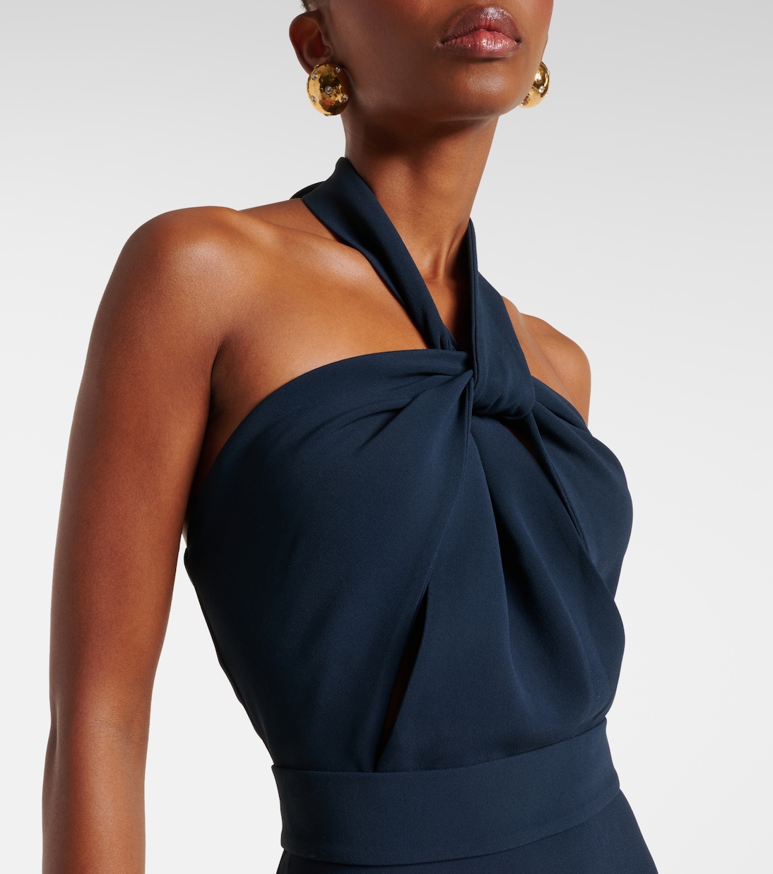 Abito lungo in cady con scollo all'americana | Elie Saab