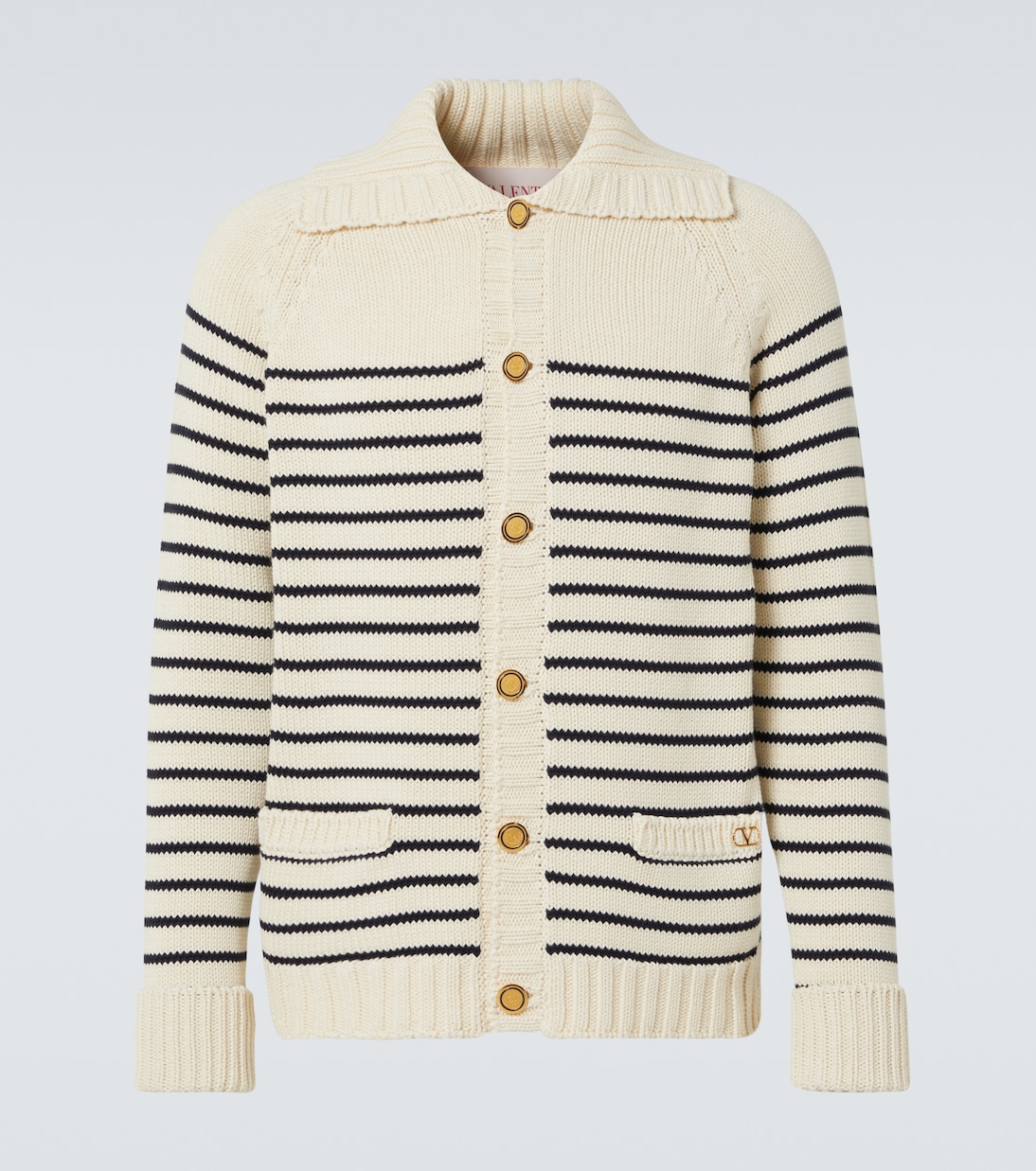 Cardigan VLogo Signature in cotone a righe | Valentino