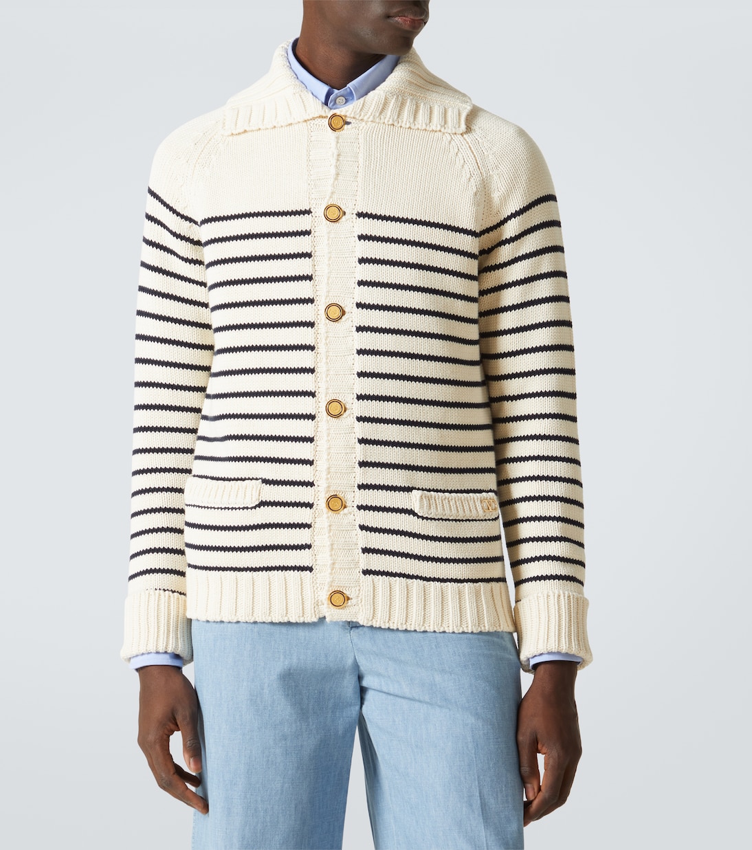 Cardigan VLogo Signature in cotone a righe | Valentino
