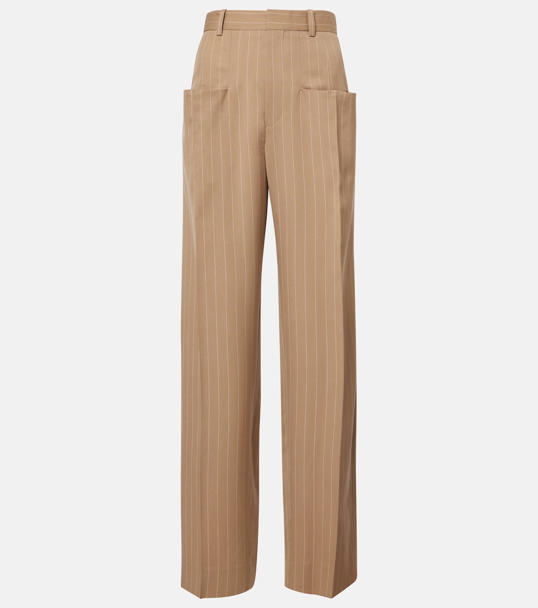 Pantaloni a gamba larga in lana vergine | Victoria Beckham