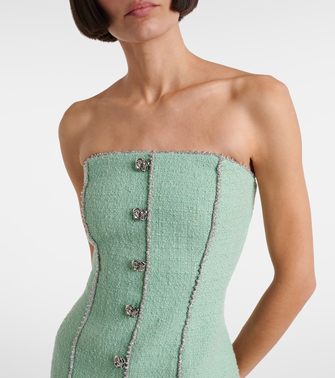 Embellished wool-blend bouclé minidress | Rotate