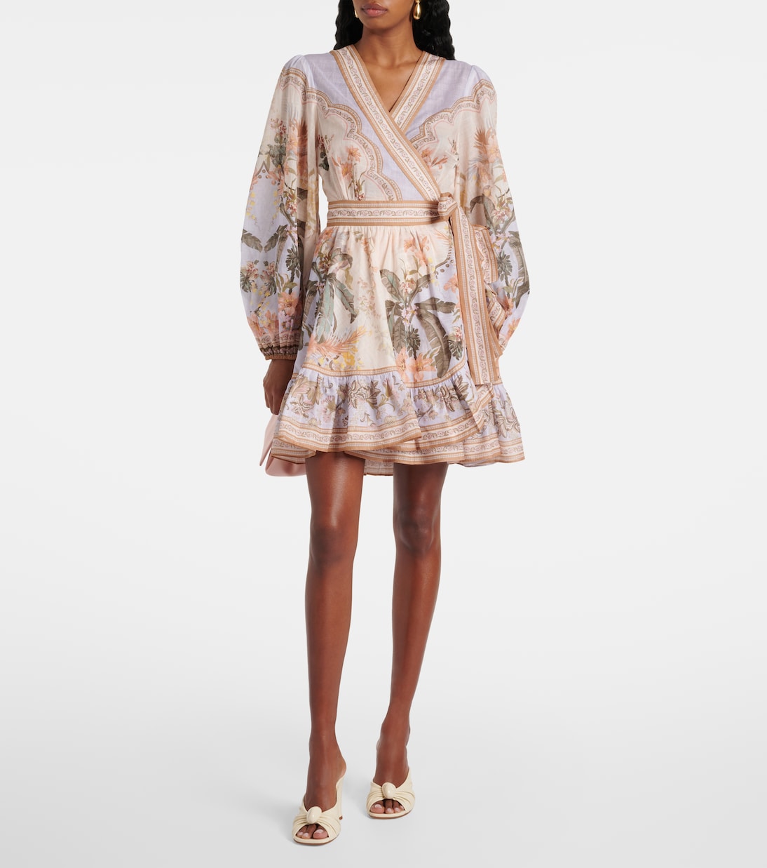 Abito corto Wylie in cotone con stampa | Zimmermann