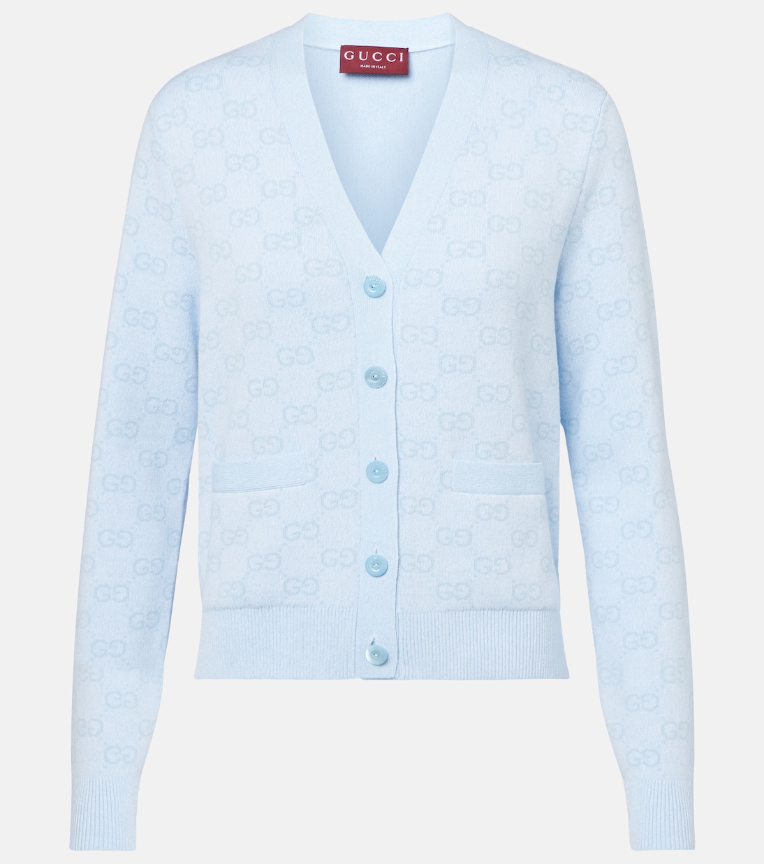 Cardigan in jacquard di cotone GG  | Gucci