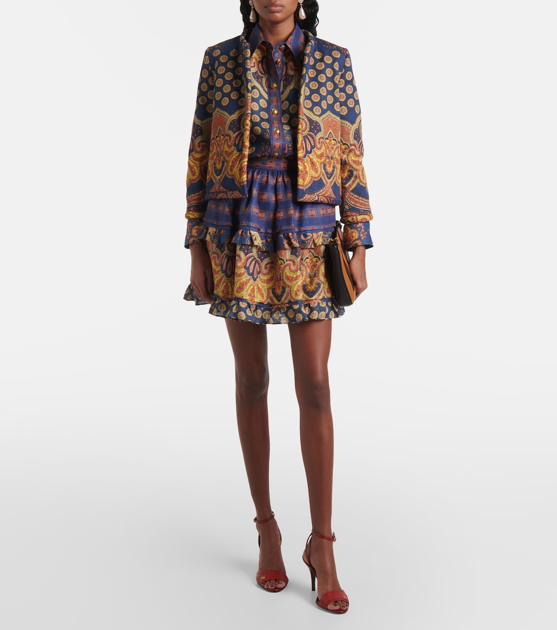 Blusa Voyage Imaginaire VLogo in lino | Valentino