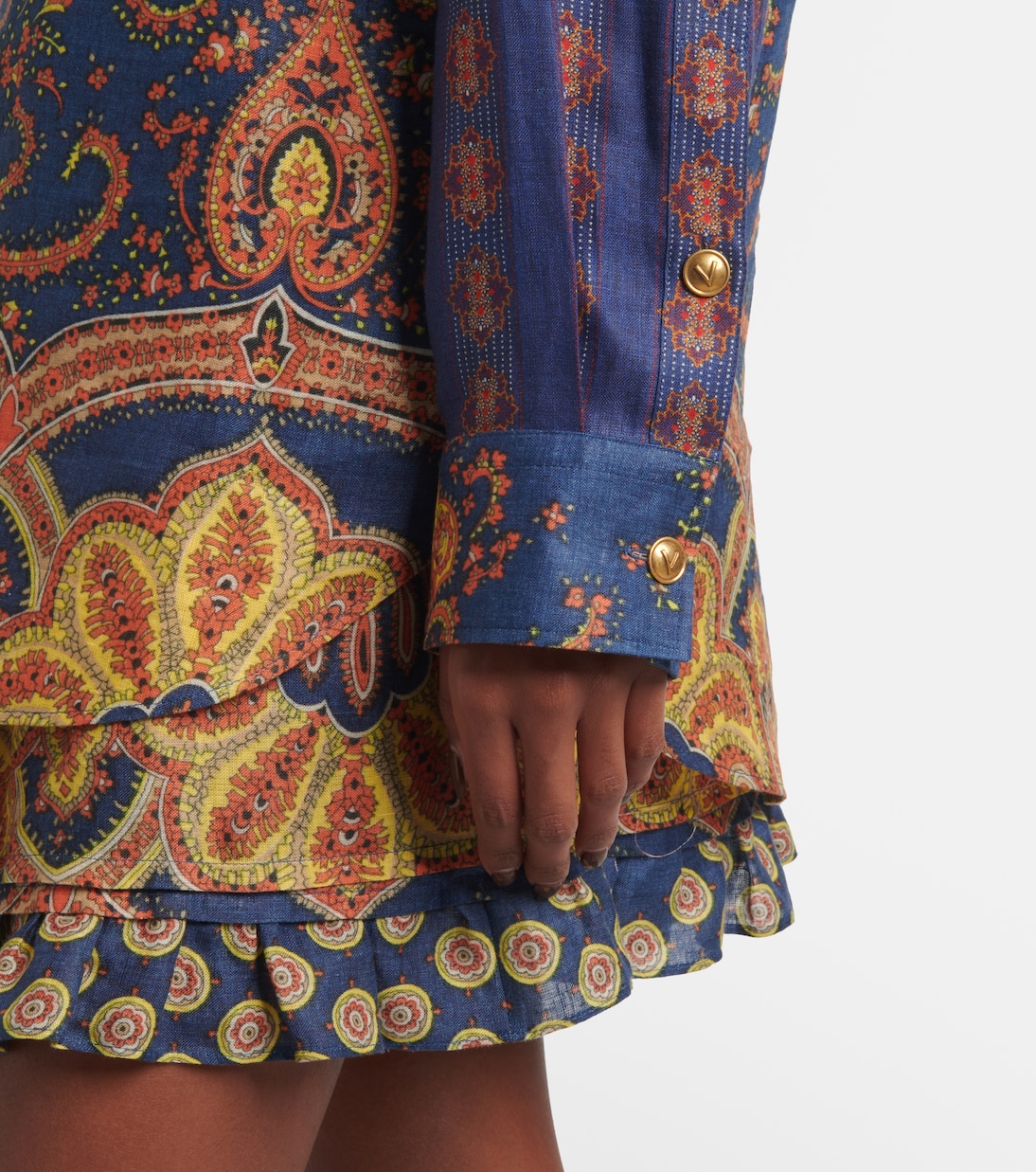Blusa Voyage Imaginaire VLogo in lino | Valentino