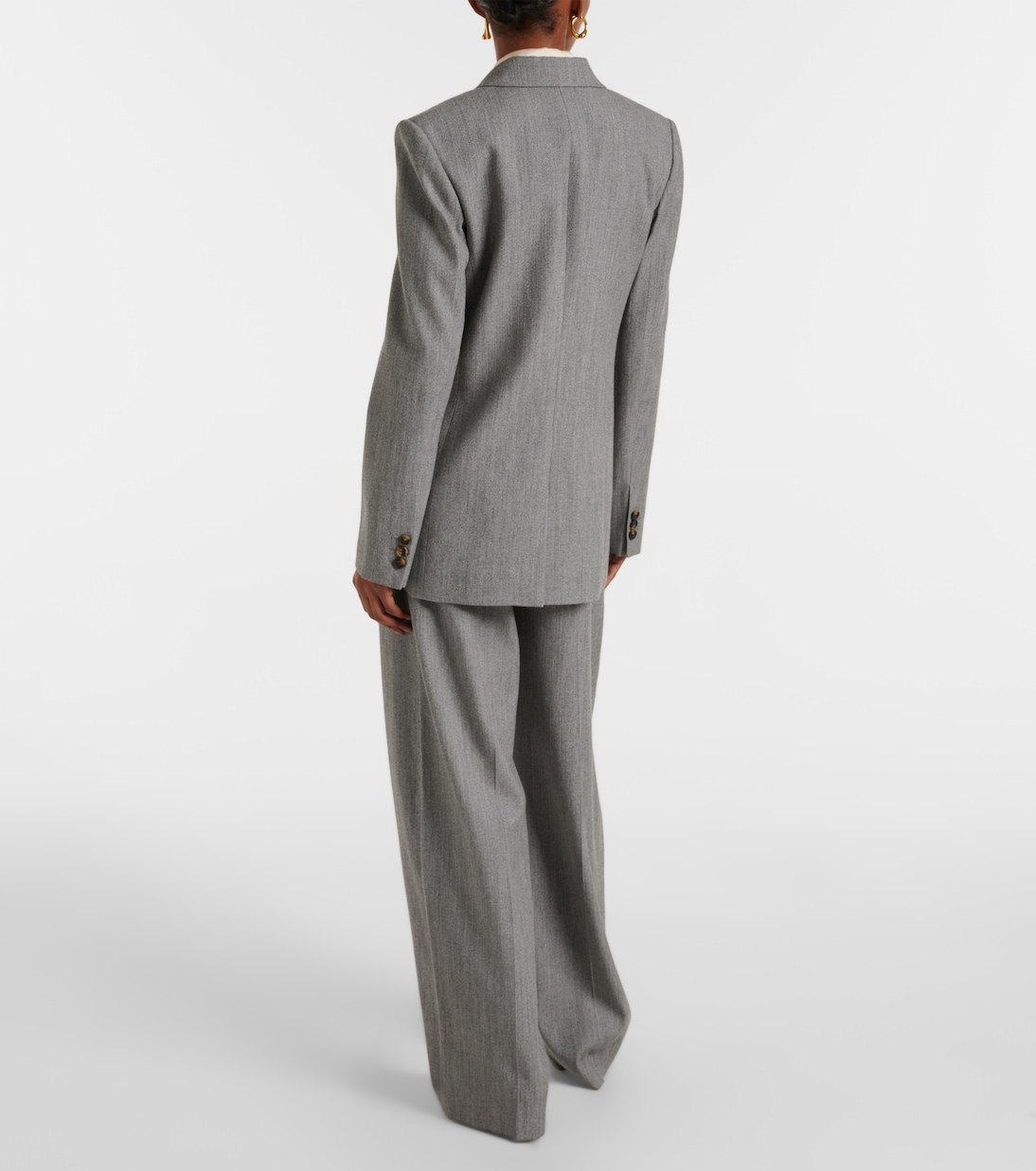 Double-breasted wool-blend twill blazer | Vince