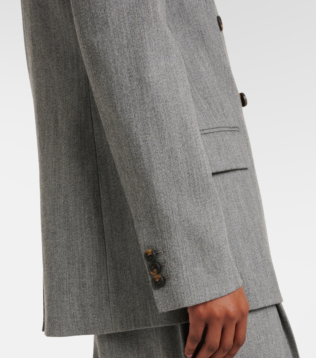 Double-breasted wool-blend twill blazer | Vince