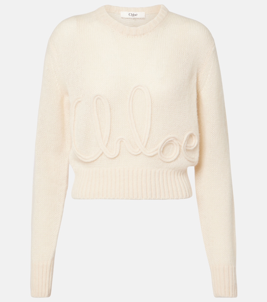 Pullover in alpaca e seta con logo | Chloé