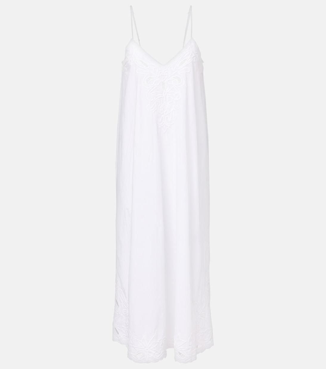 Besticktes Midikleid aus Baumwollpopeline | Juliet Dunn