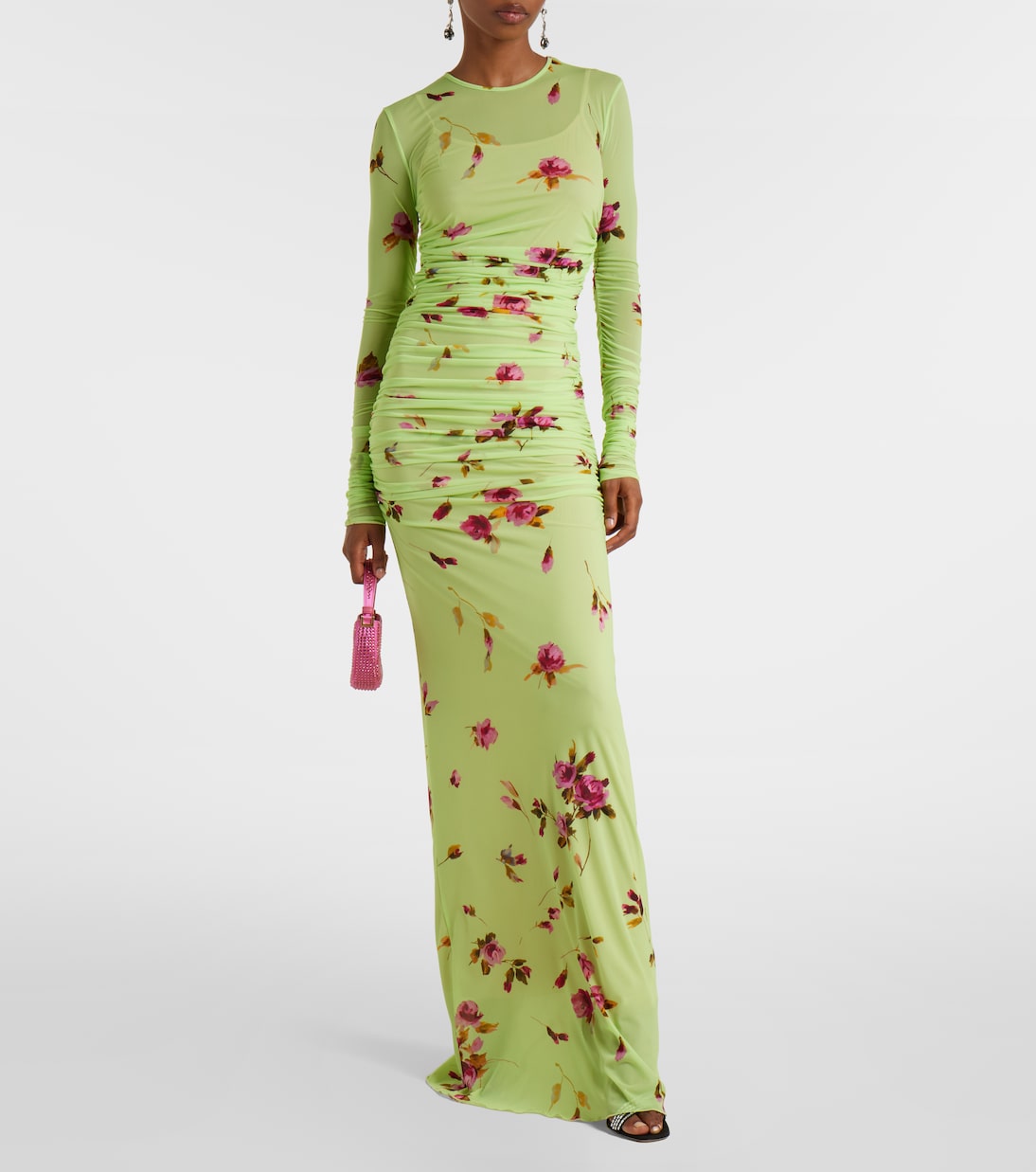 Abito lungo in jersey con stampa floreale | Blumarine