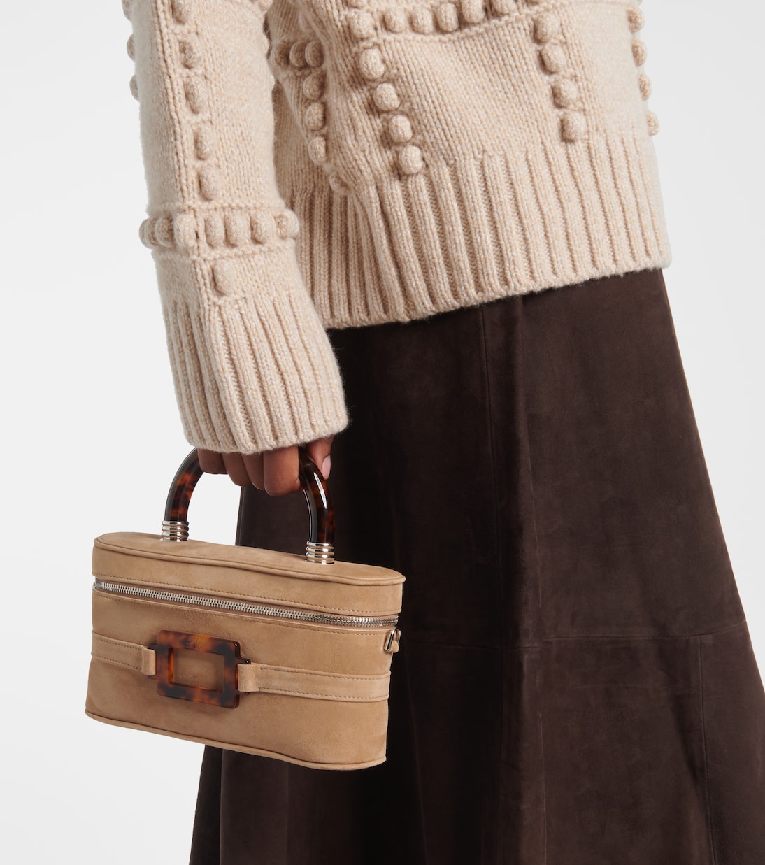 Sac Vanity Mini en daim | Roger Vivier