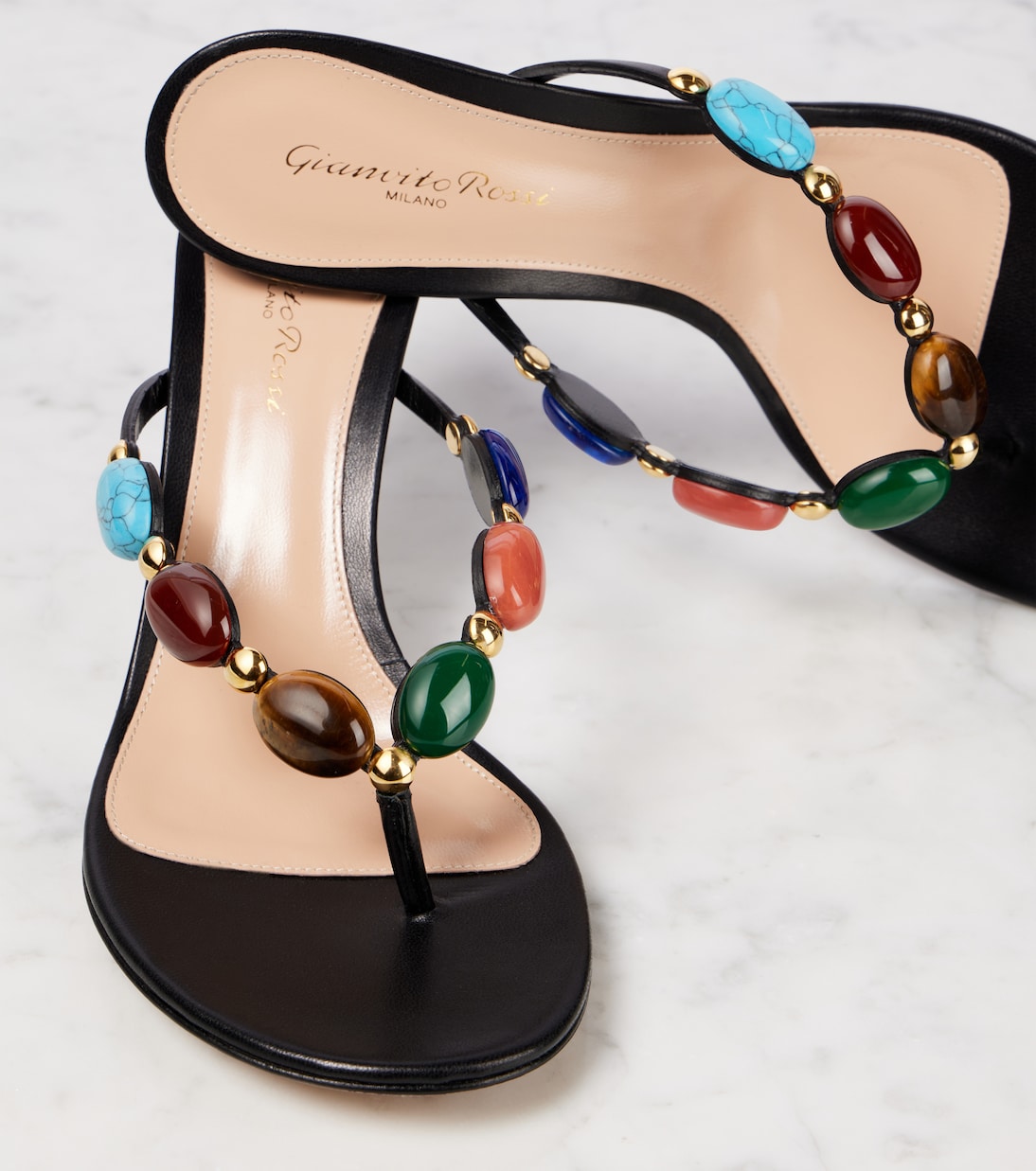 Verzierte Sandalen Shanti aus Leder | Gianvito Rossi