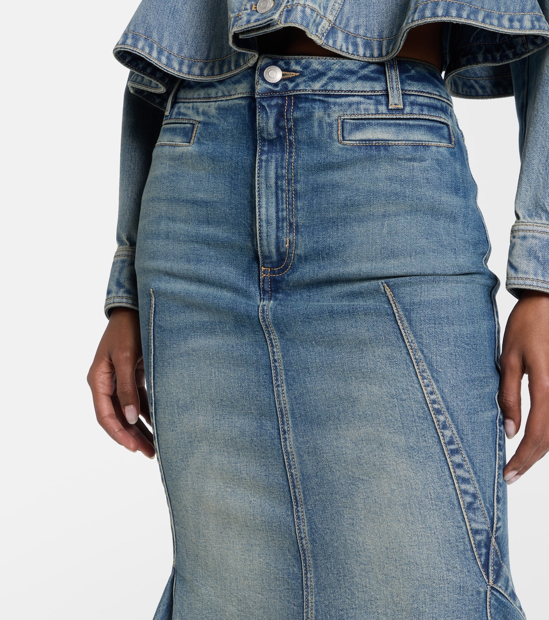 Denim midi skirt | McQueen