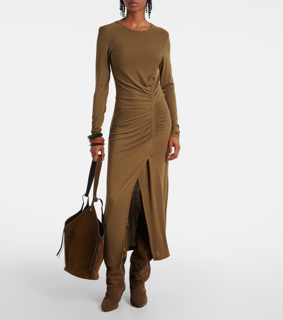 Vestido largo Jelina de jersey fruncido | Marant Etoile
