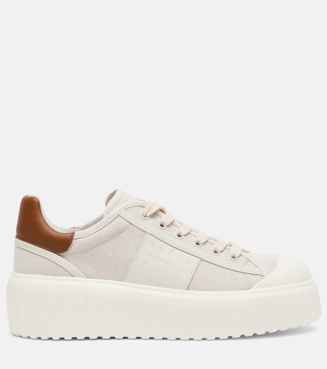 H-stripes canvas and leather sneakers | Hogan