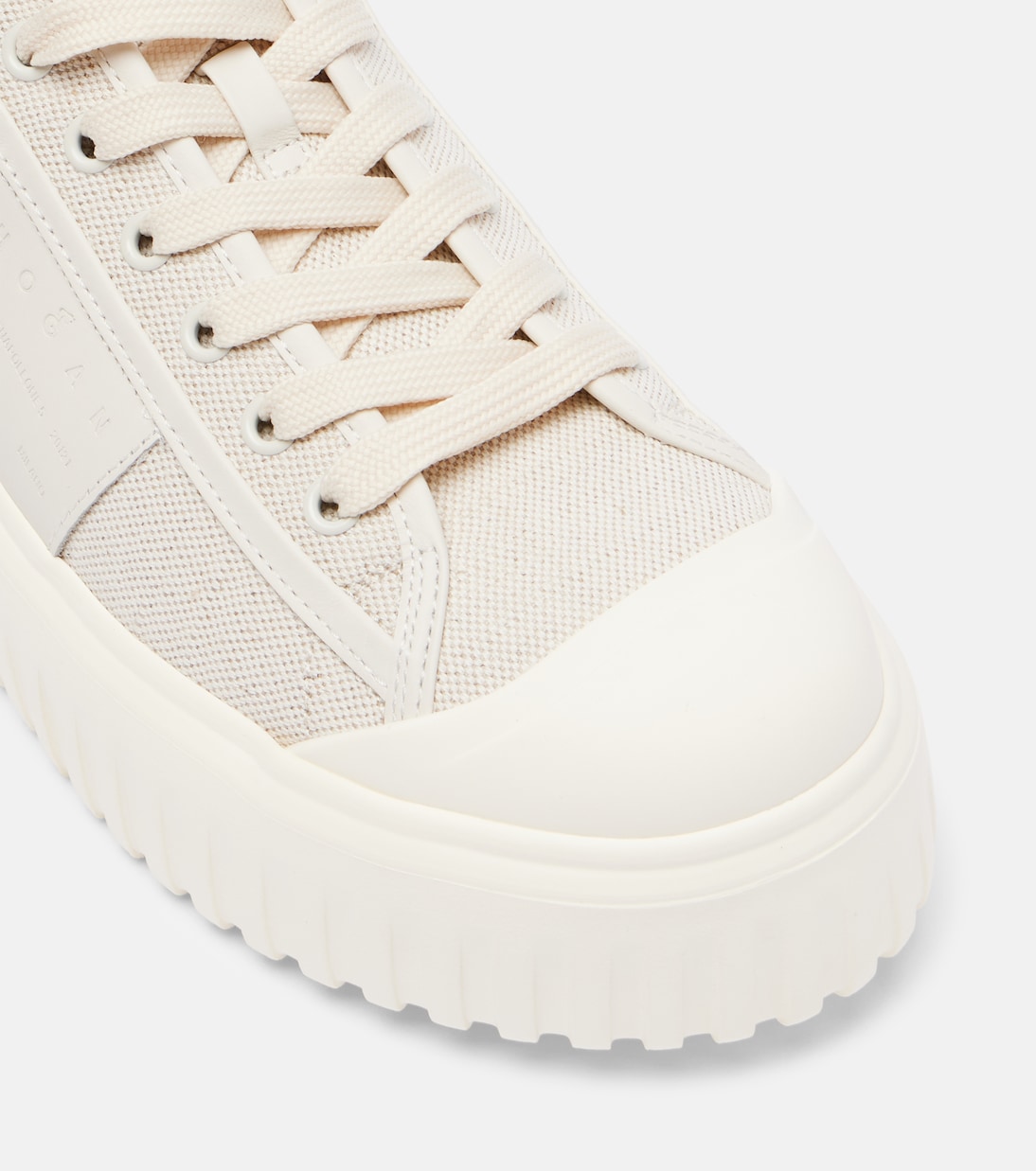 H-stripes canvas and leather sneakers | Hogan