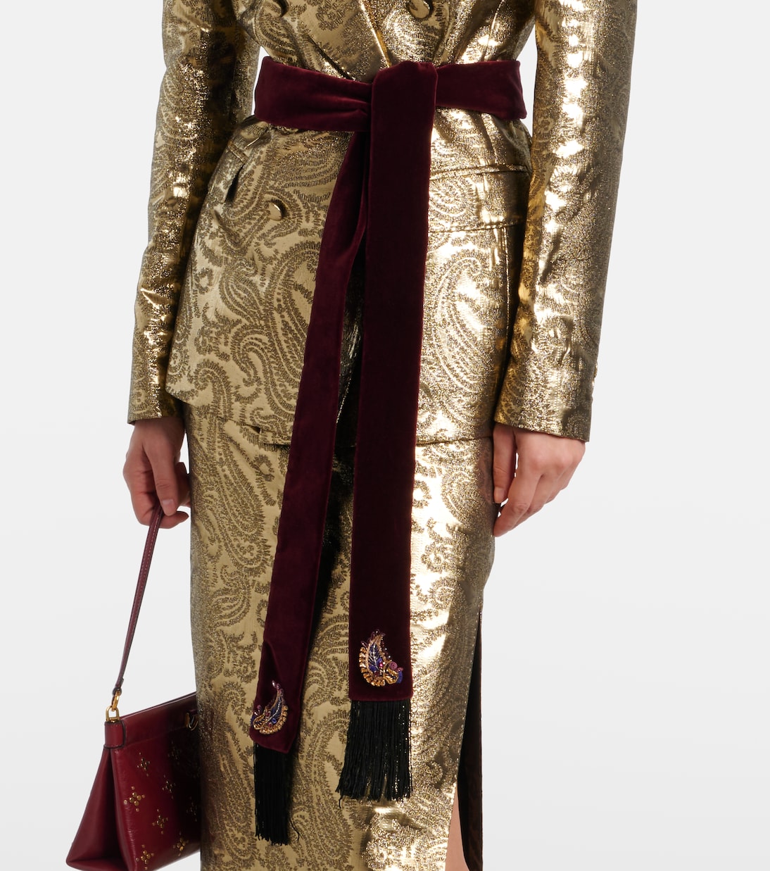 Embellished paisley cotton velvet scarf | Etro