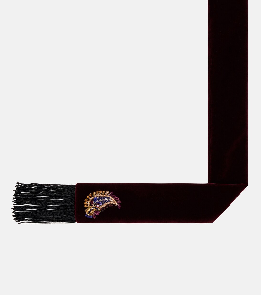 Embellished paisley cotton velvet scarf | Etro
