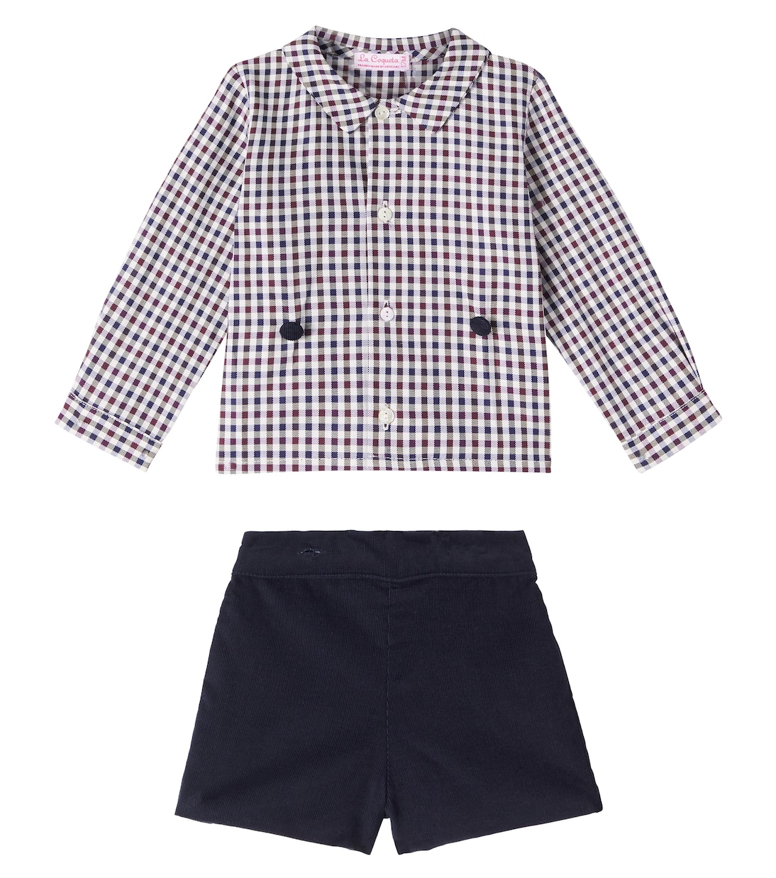 Baby Arlo checked cotton shirt and shorts set | La Coqueta