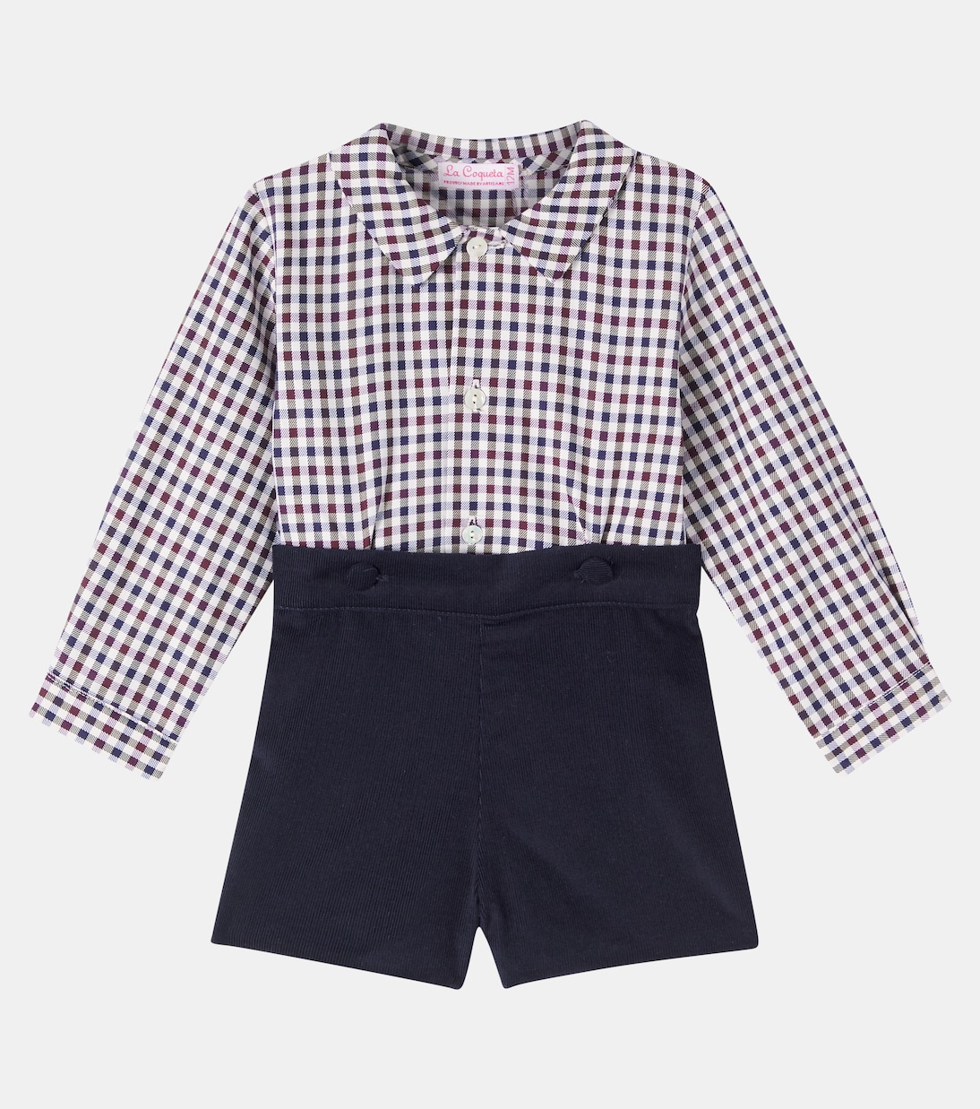 Baby Arlo checked cotton shirt and shorts set | La Coqueta