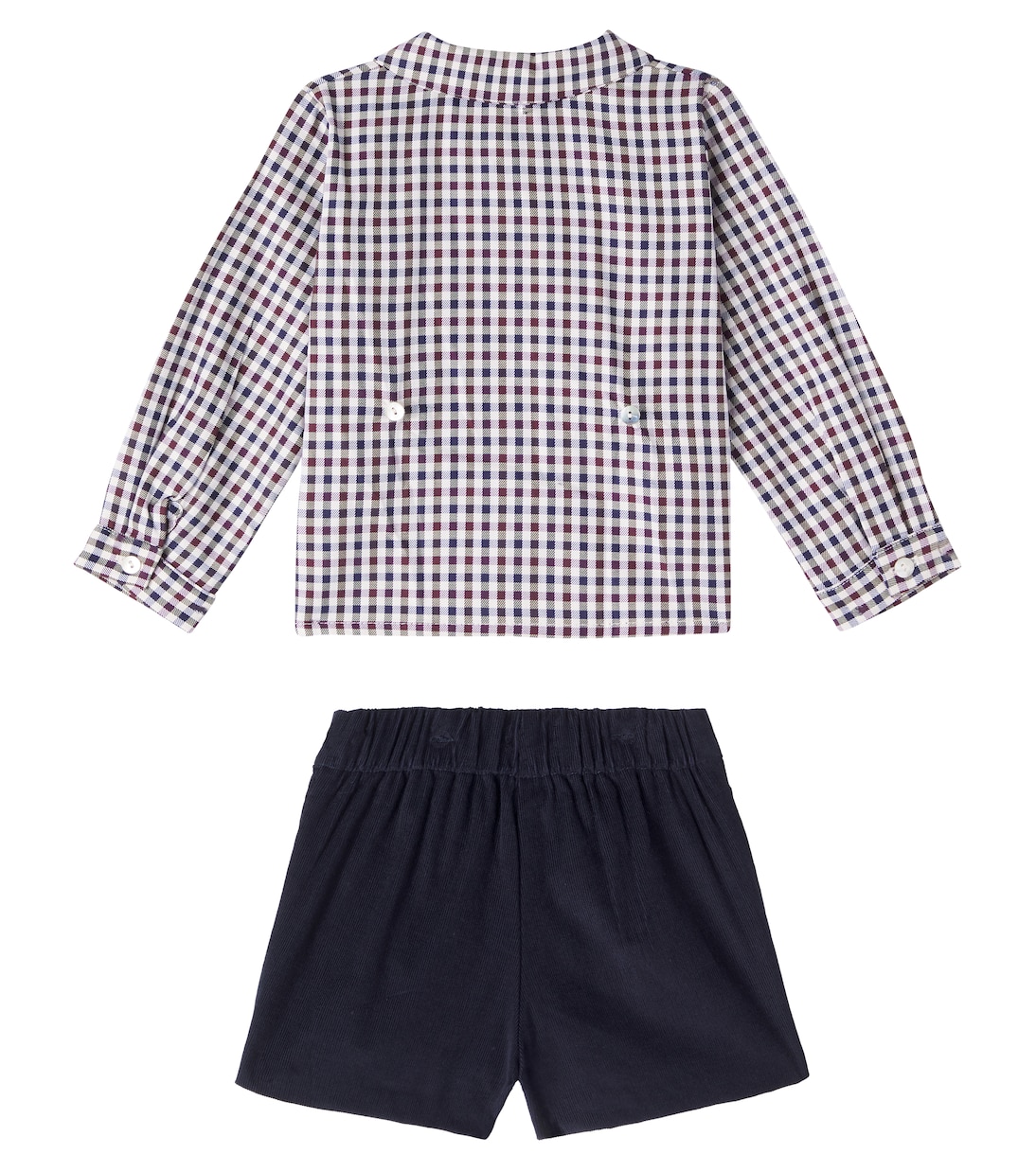 Baby Arlo checked cotton shirt and shorts set | La Coqueta
