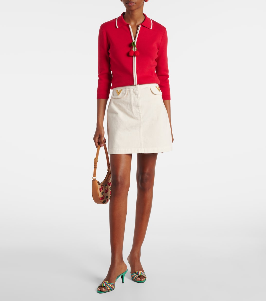 VGold denim skirt  | Valentino