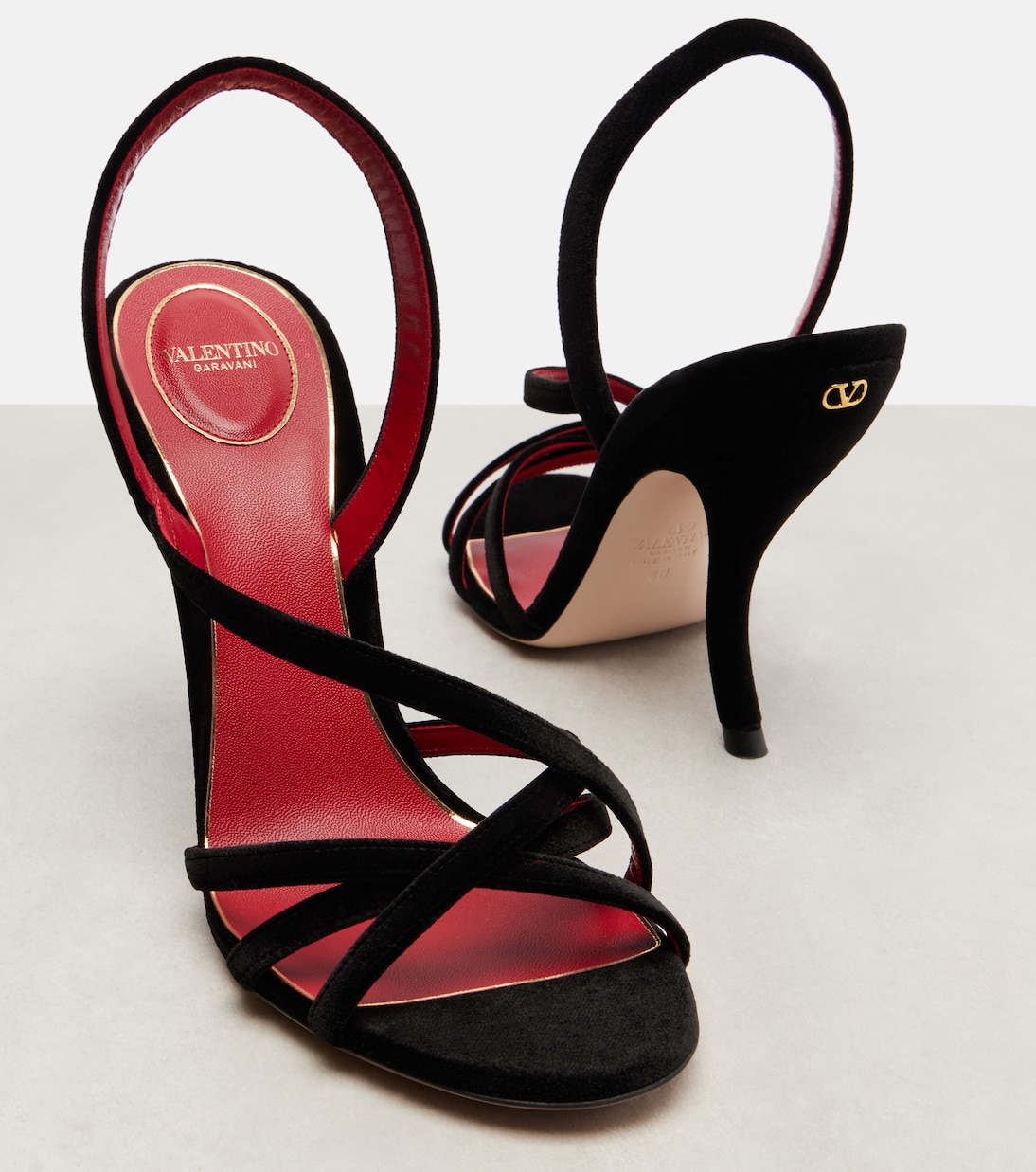 Fetishique 105 velvet slingback sandals | Valentino Garavani