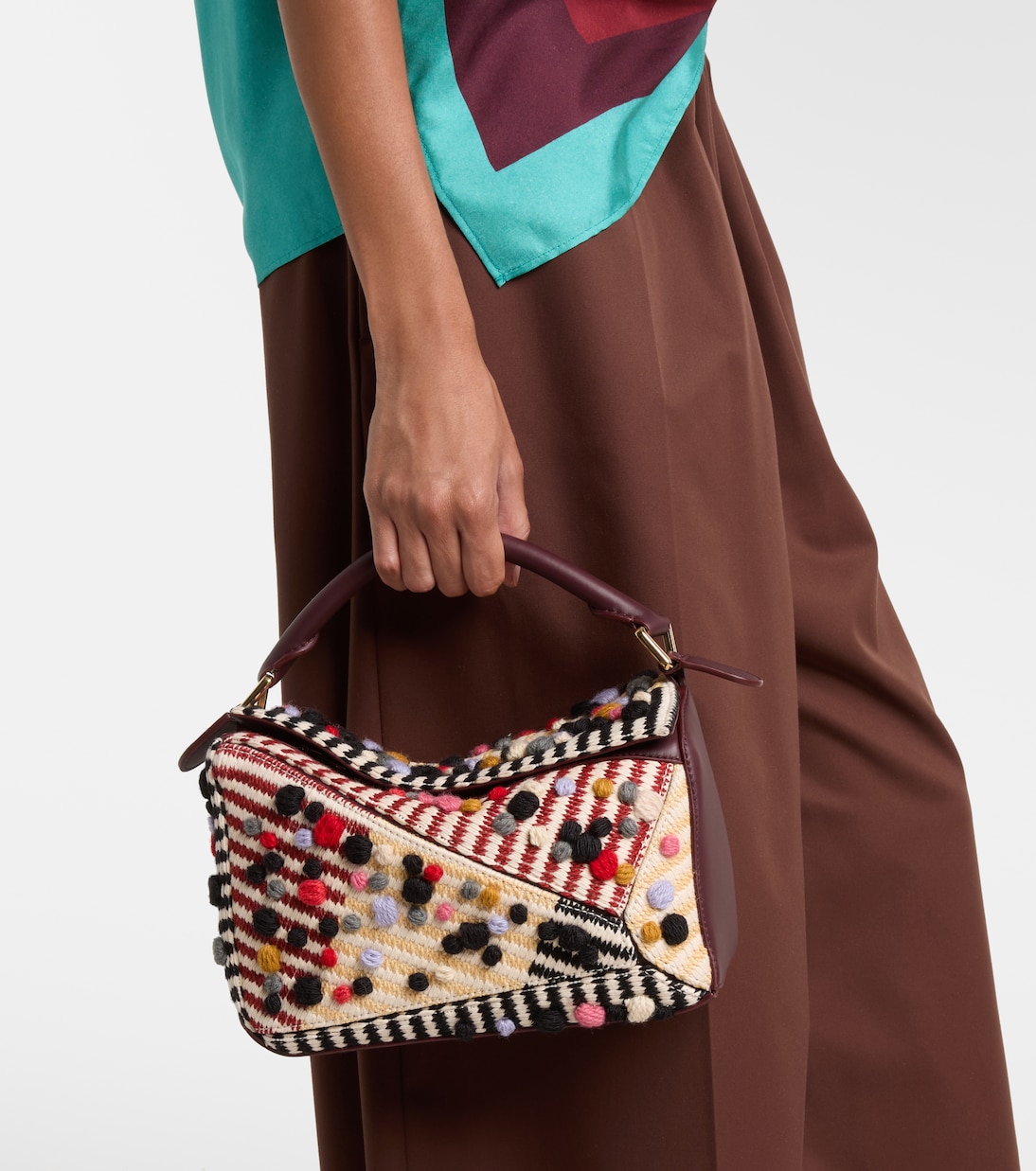 x Albers Puzzle 스몰 레더 숄더 백 | Loewe