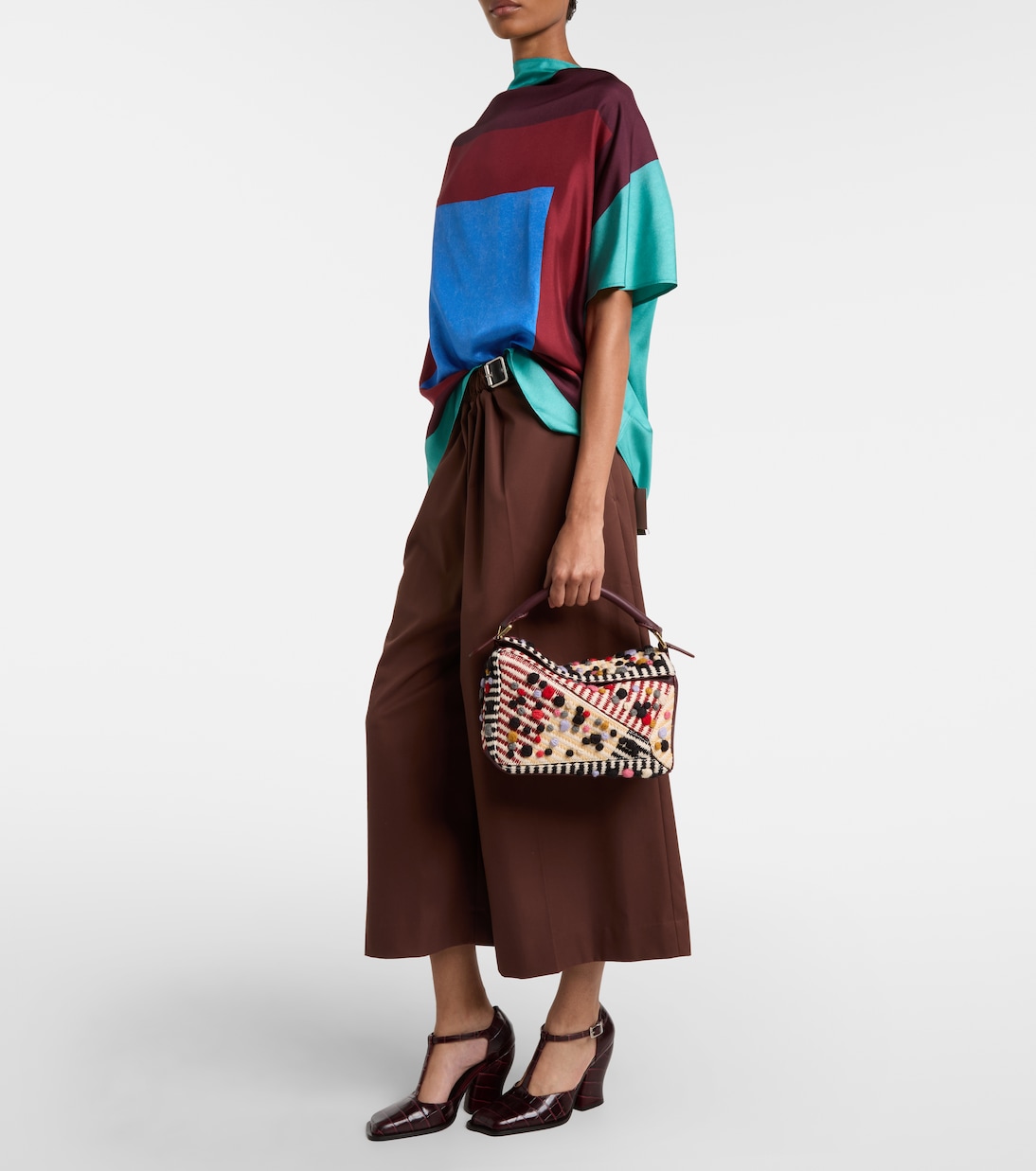 x Albers Puzzle 스몰 레더 숄더 백 | Loewe