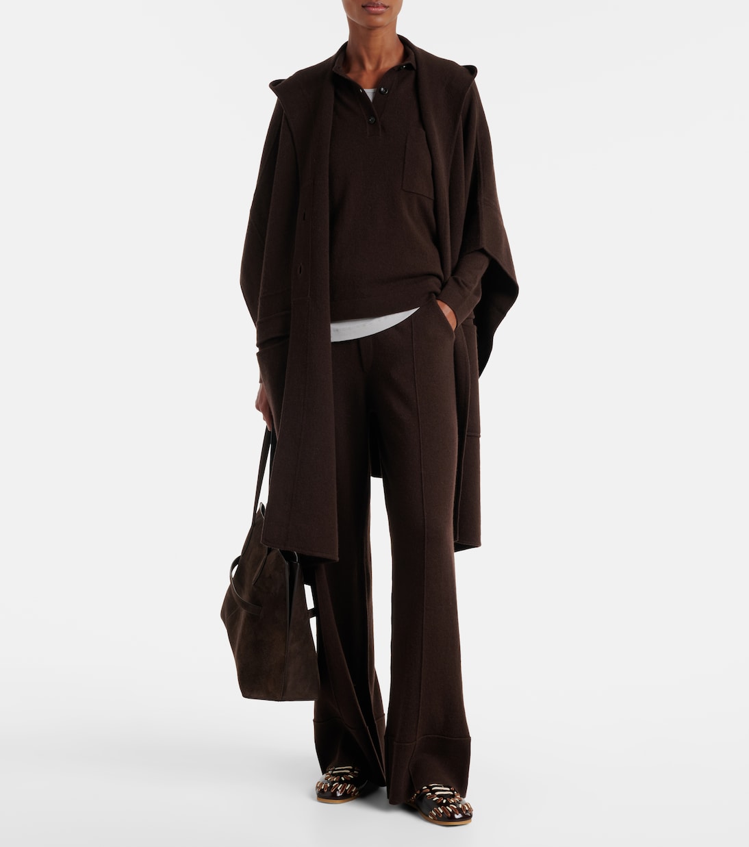 High-rise wool and cashmere wide-leg pants | Jardin des Orangers