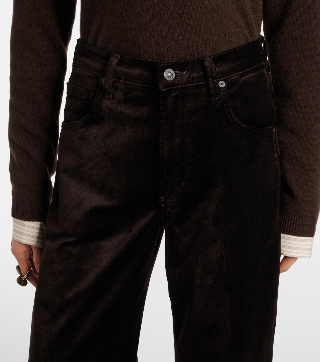 Ayla cotton-blend velvet straight pants | Citizens of Humanity